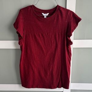 Time and Tru Women's Burgundy Short Sleeve Top